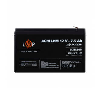 Акумуляторна батарея LogicPower LPM 12V 7.5Ah