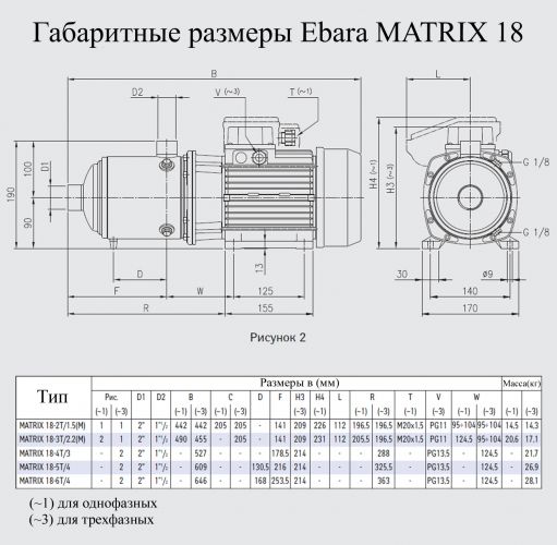 Насос поверхностный Ebara MATRIX 18-5T/4 - фото 2