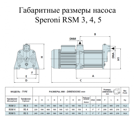 Насос поверхностный Speroni RSM 4(102190310) - фото 2