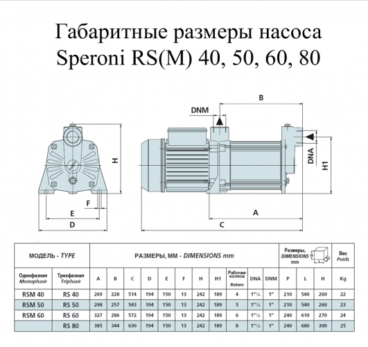 Насос поверхностный Speroni RSM 40(102190290) - фото 2