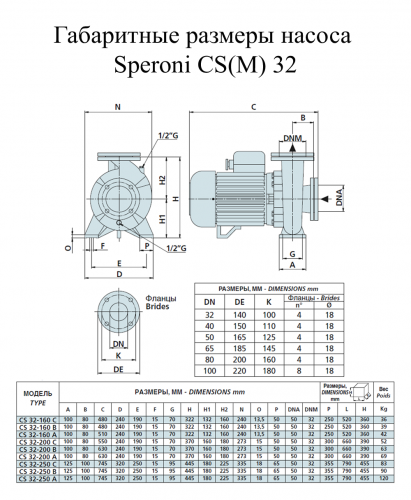 Насос поверхностный Speroni CS 32-160 C(101800260) - фото 2