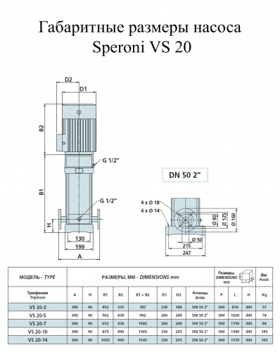 Насос поверхностный Speroni VS 20-5(102372550) - фото 2