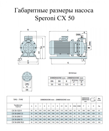 Насос поверхностный Speroni CX 50-125/4 - фото 2