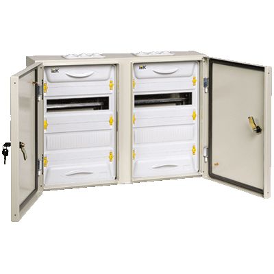 Корпус металлический ИЭК ЩРн-2x24з-1 74 IP54 UNIVERSAL (MKM11-N-2X24-54-Z-U) - фото 1