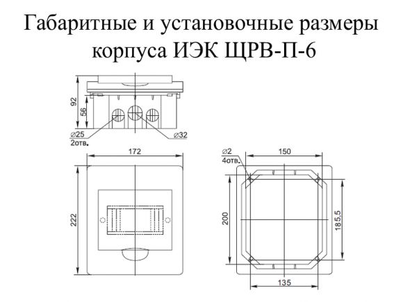 Корпус пластиковый ИЭК ЩРВ-П-6 (MKP12-V-06-40-20-U) - фото 2