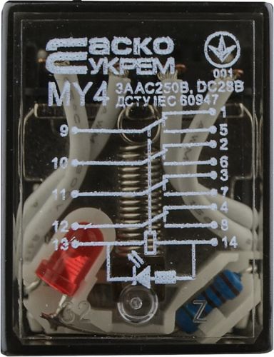 Реле промежуточное АсКо МY4 3А DC-24В IP40 (A0090010015) - фото 5