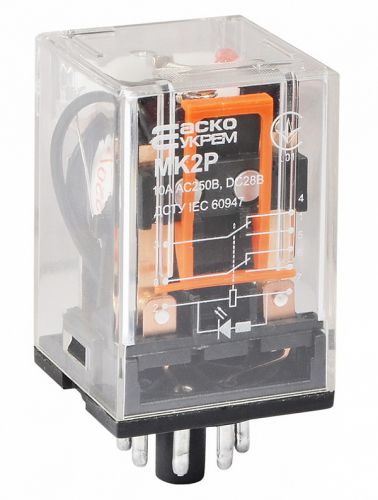 Реле промежуточное АсКо МК2P 10А AC-220В IP40 (A0090010001) - фото 1