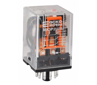 Реле промежуточное АсКо МК3P 10А AC-220В IP40 (A0090010003)