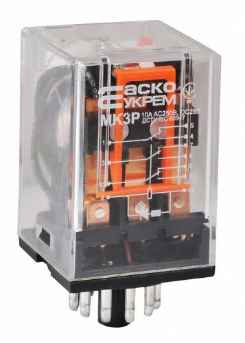 Реле промежуточное АсКо МК3P 10А AC-220В IP40 (A0090010003) - фото 1