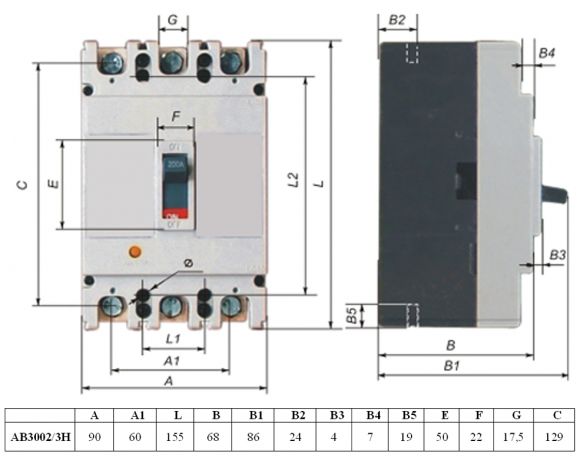 Автоматический выключатель ПРОМФАКТОР АВ3002/3 Н 100 (FMC23U0100) - фото 2