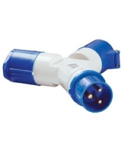 Адаптер двухлучевой ИЭК TS1012 16A 250B 2P+PE (PAS21-016-3) - фото 1