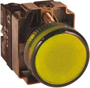 Сигнальная арматура АсКо XB2-BВ45 желтая 220В - фото 1