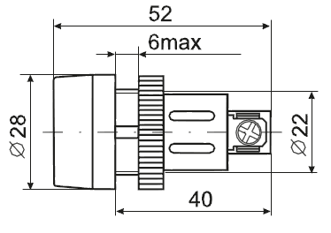 Лампа сигнальная ИЭК ENR-22 D22мм цилиндр белый неон 240В (BLS40-ENR-K01) - фото 2