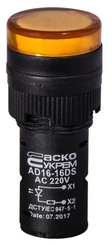 Светодиодная матрица АсКо AD16-16DS желтая 220В АC (A0140030052) - фото 1