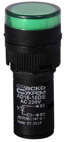 Светодиодная матрица АсКо AD16-16DS зеленая 220В АC (A0140030051) - фото 1