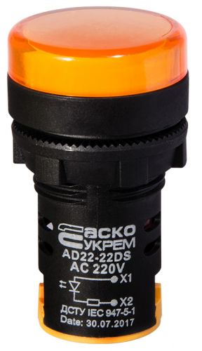 Светодиодная матрица АсКо AD22-22DS желтая 220В АC (A0140030046) - фото 1