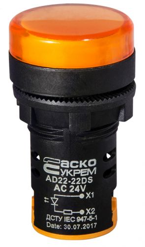 Светодиодная матрица АсКо AD22-22DS желтая 24В АC/DC (A0140030049) - фото 1