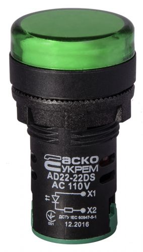 Светодиодная матрица АсКо AD22-22DS зеленая 110В АC (A0140030066) - фото 1