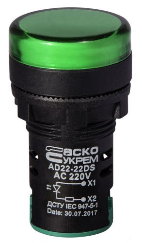 Светодиодная матрица АсКо AD22-22DS зеленая 220В АC (A0140030045) - фото 1