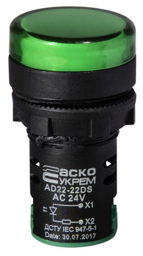 Світлодіодна матриця АсКо AD22-22DS зелена 24В АC / DC - фото 1