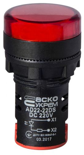 Светодиодная матрица АсКо AD22-22DS красная 220В DC (A0140030083) - фото 1