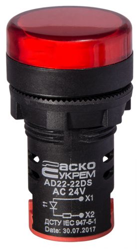 Светодиодная матрица АсКо AD22-22DS красная 24В АC/DC (A0140030047) - фото 1