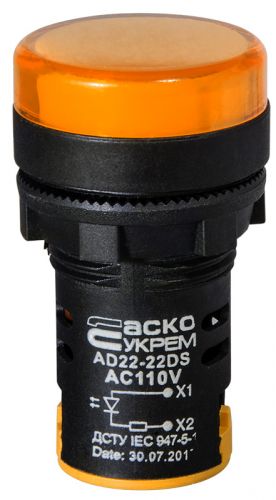 Светодиодная матрица АсКо AD22-22DS желтая 110В АC (A0140030084) - фото 1