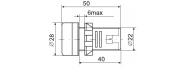 Лампа ИЭК AD22DS(LED) D22мм белая матрица 230В (BLS10-ADDS-230-K01) - фото 2