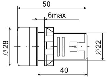Лампа ІЕК AD22DS (LED) D22мм червона матриця 110В AC / DC - фото 2