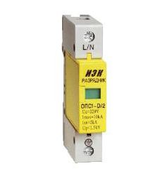 Ограничитель импульсных перенапряжений ИЭК ОПС1-D 1Р In=5kA 230B Im=10kA (MOP20-1-D) - фото 1