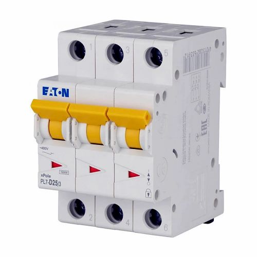 Автоматический выключатель Eaton (Moeller) PL7-D25/3 (263423) - фото 1