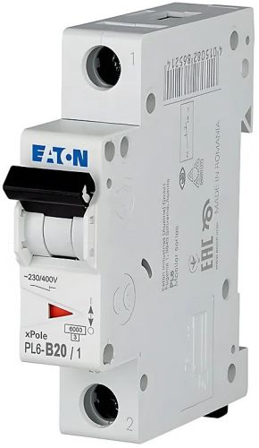 Автоматический выключатель Eaton (Moeller) PL6-B20/1 (286522) - фото 1