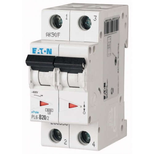 Автоматичний вимикач Eaton (Moeller) PL6-B20 / 2 (286556) - фото 1