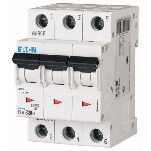 Автоматический выключатель Eaton (Moeller) PL6-B20/3 (286590) - фото 1