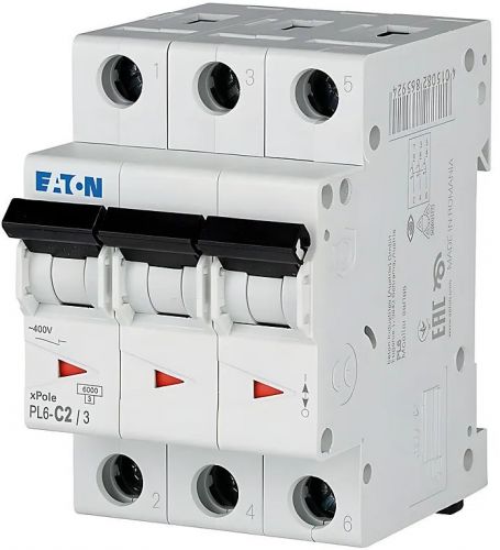 Автоматический выключатель Eaton (Moeller) PL6-C2/3 (286596) - фото 1