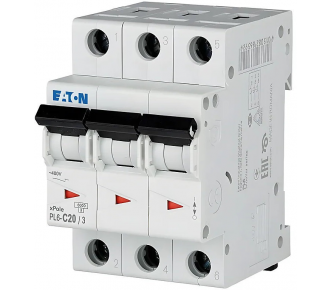 Автоматичний вимикач Eaton (Moeller) PL6-C20 / 3 (286602)