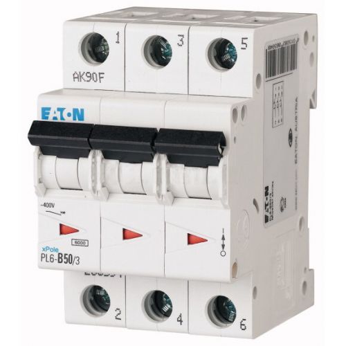 Автоматический выключатель Eaton (Moeller) PL6-C50/3 (286606) - фото 1
