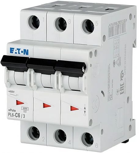 Автоматический выключатель Eaton (Moeller) PL6-C6/3 (286598) - фото 1