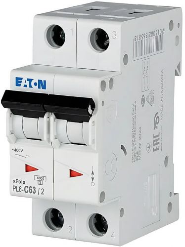Автоматический выключатель Eaton (Moeller) PL6-C63/2 (286573) - фото 1