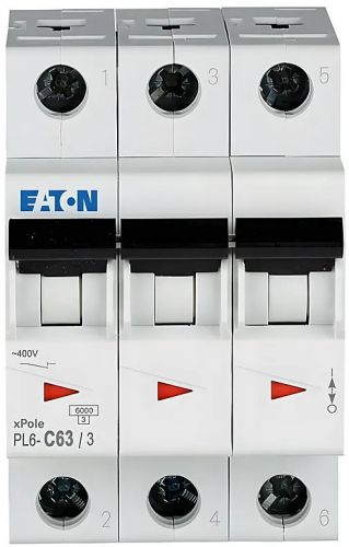 Автоматический выключатель Eaton (Moeller) PL6-C63/3 (286607) - фото 2