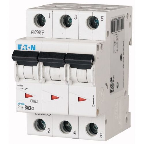 Автоматический выключатель Eaton (Moeller) PL6-C63/3 (286607) - фото 1