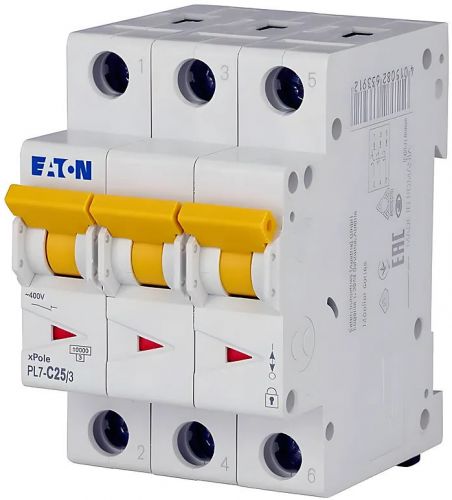 Автоматический выключатель Eaton (Moeller) PL7-C25/3 (263411) - фото 1