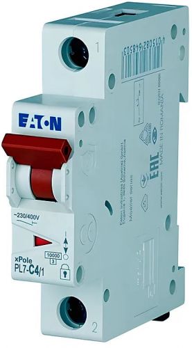 Автоматический выключатель Eaton (Moeller) PL7-C4/1 (262700) - фото 1