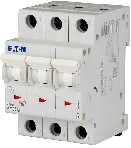 Автоматический выключатель Eaton (Moeller) PL7-C50/3 (263414) - фото 1