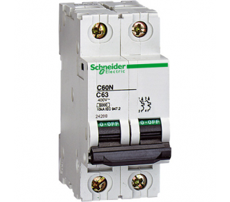 Автоматичний вимикач Schneider Electric iC60N 2P 10A хар-ка C 6кА