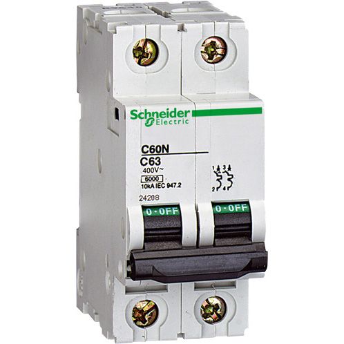 Автоматический выключатель Schneider Electric iC60N 2P 25A хар-ка C 6кА - фото 1