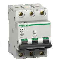 Автоматический выключатель Schneider Electric iC60N 3P 10A хар-ка C 6кА - фото 1