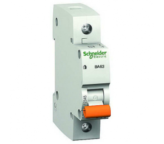 Автоматичний вимикач Schneider Electric ВА63 1P 6A хар-ка C 4,5кА 11201