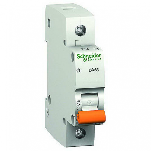 Автоматический выключатель Schneider Electric ВА63 1P 10A хар-ка C 4,5кА 11202 - фото 1