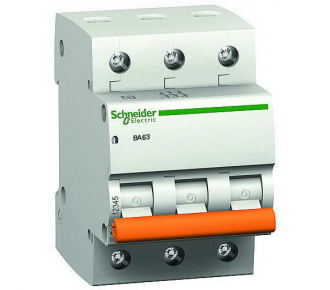 Автоматический выключатель Schneider Electric ВА63 3P 25A хар-ка C 4,5кА 11225